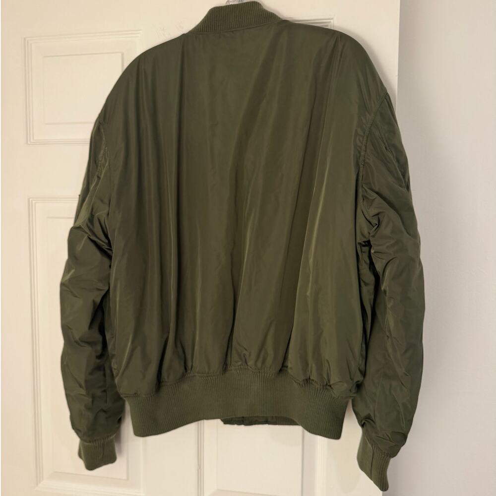 AeroPOSTALE Men’s Flight Bomber Jacket Green Size Large L Zip Military Style - Picture 2 of 5